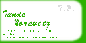 tunde moravetz business card